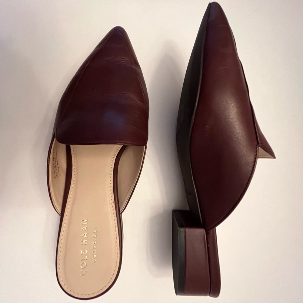 Cole Haan Ladies leather pointed-toe flat mules - Picture 8 of 8